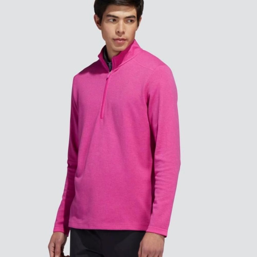 adidas Men's 3-Stripes Quarter Zip Golf Pullover - Picture 3 of 5